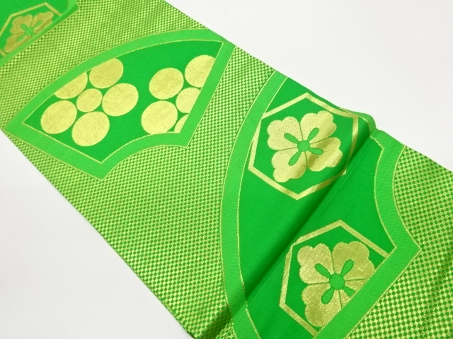 SALE!! JAPANESE MARU OBI / WOVEN KIKKO WITH FLOWER