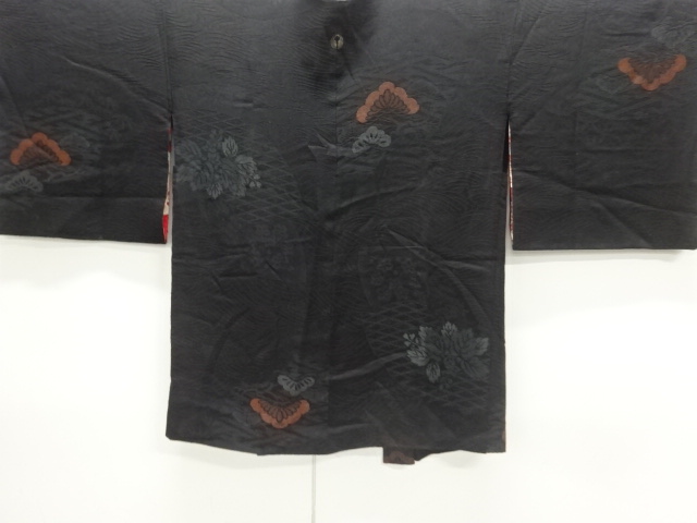 SALE!! JAPANESE ANTIQUE HAORI / TAISHO ROMAN STYLE / URUSHI / WOVEN PINE