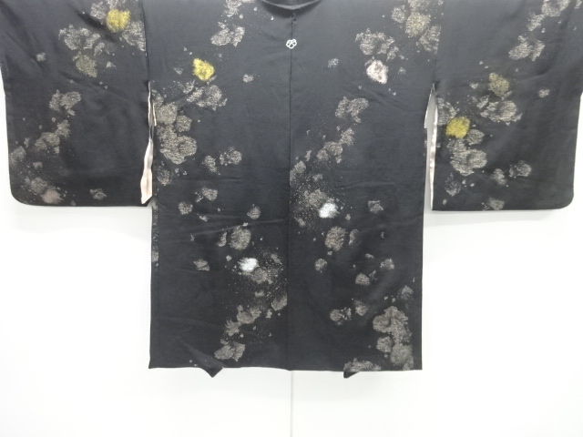 SALE!! JAPANESE ANTIQUE HAORI / TAISHO ROMAN STYLE / SILK / WOVEN ABSTRACT PATTERN