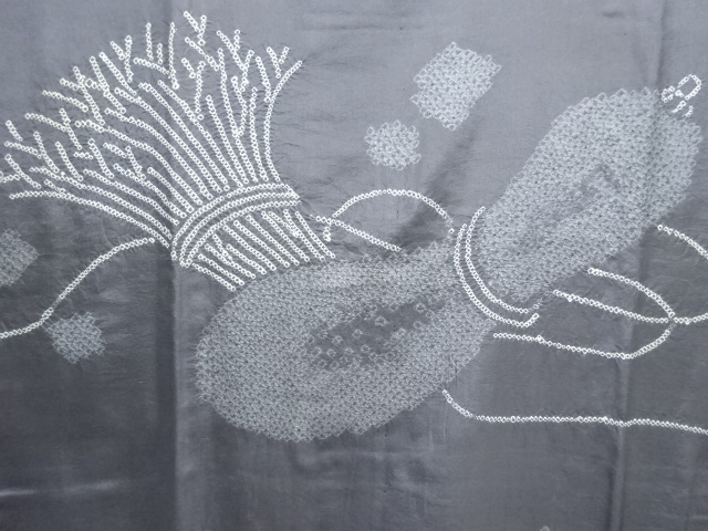 SALE!! JAPANESE KIMONO / ANTIQUE MENS JUBAN / SILK / SHIBORI / GOURD