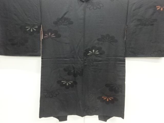 SALE!! JAPANESE ANTIQUE HAORI / TAISHO ROMAN STYLE / SILK / URUSHI / WOVEN PINE