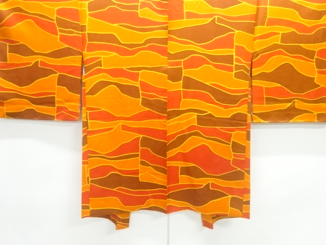 SALE!! JAPANESE KIMONO / UNUSED HAORI / SILK / ABSTRACT PATTERN