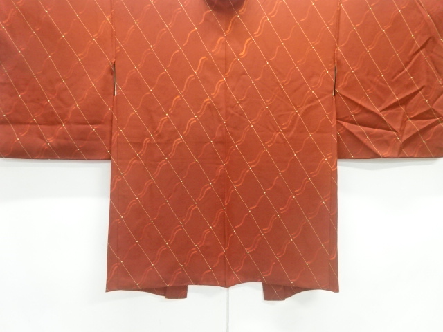 SALE!! JAPANESE KIMONO / HAORI / SILK / BRICK