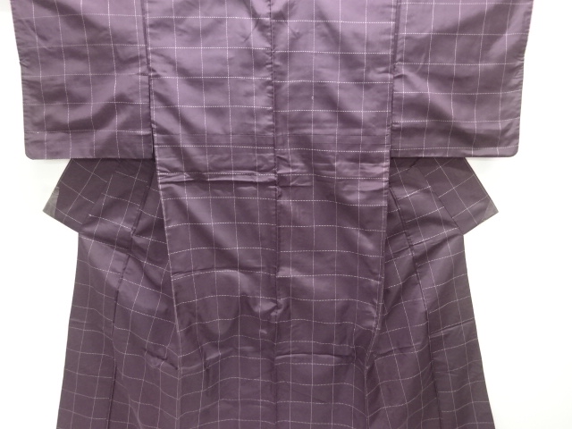 SALE!! JAPANESE KIMONO / ANTIQUE KIMONO / SILK / TSUMUGI / SASHIKO / GRID