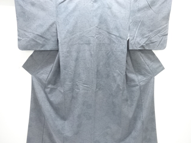 SALE!! JAPANESE KIMONO / ANTIQUE KIMONO / SILK / TSUMUGI / WOVEN ABSTRACT FLOWERS