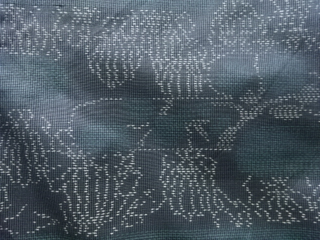 SALE!! JAPANESE KIMONO / ANTIQUE KIMONO / SILK / DORO OSHIMA TSUMUGI / WOVEN ABSTRACT PATTERN