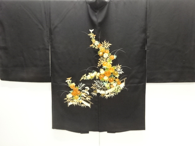 SALE!! JAPANESE KIMONO / HAORI / SILK / EMBROIDERY / KIKU