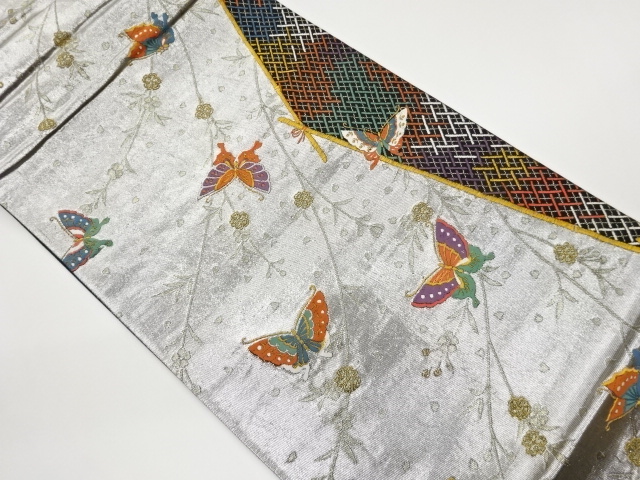 SALE!! JAPANESE FUKURO OBI / WOVEN WEEPING FLOWER