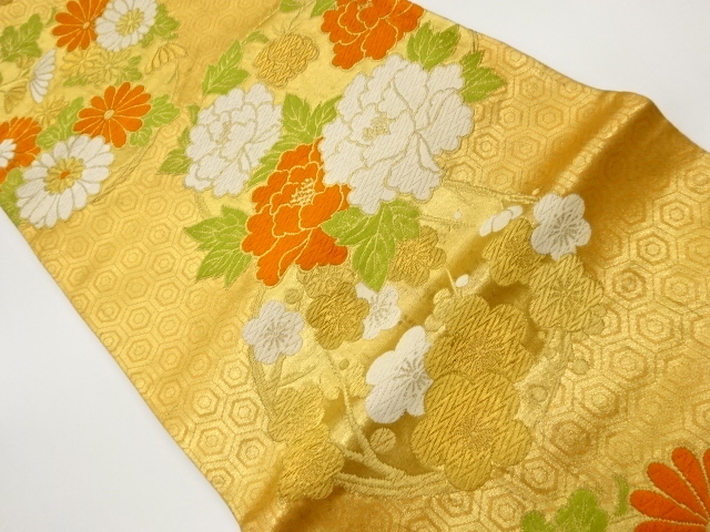 SALE!! JAPANESE FUKURO OBI / WOVEN KIKU & UME