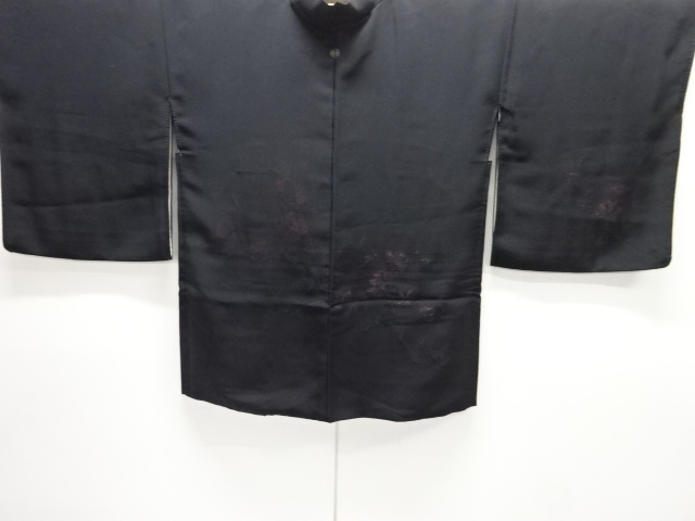 SALE!! JAPANESE ANTIQUE HAORI / TAISHO ROMAN STYLE / SILK / WOVEN FLORAL PLANTS