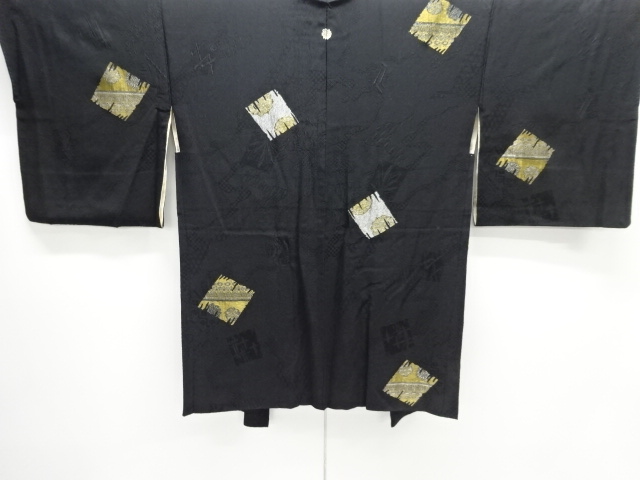 SALE!! JAPANESE ANTIQUE HAORI / TAISHO ROMAN STYLE / WOVEN FLOWER CREST