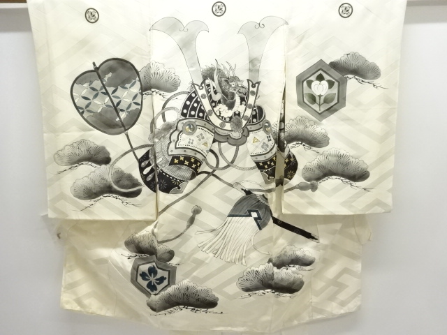 SALE!! JAPANESE KIMONO / ANTIQUE KIMONO FOR BOYS / SILK / WAR HELMET