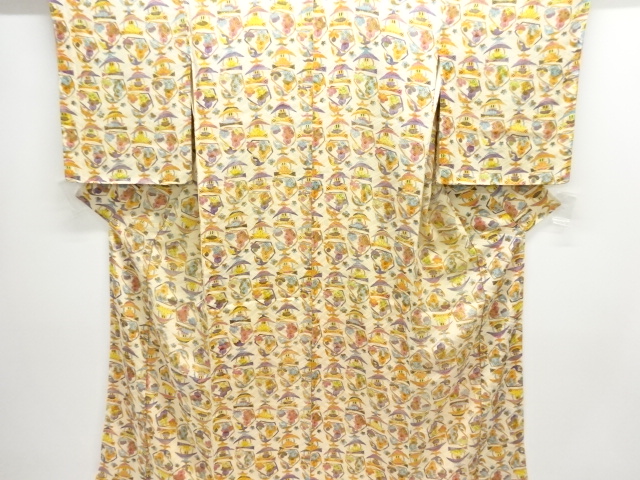 SALE!! JAPANESE KIMONO / ANTIQUE KIMONO / TAISHO ROMAN STYLE / MON KINSHA / PINE & CRANE