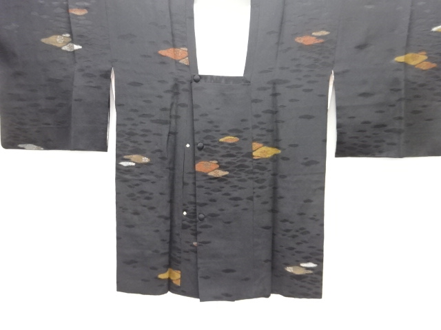 SALE!! JAPANESE ANTIQUE MICHIYUKI COAT / TAISHO ROMAN STYLE / SILK / URUSHI / WOVEN ABSTRACT