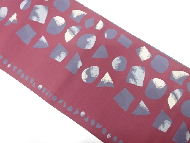 SALE!! JAPANESE KIMONO / ANTIQUE NAGOYA OBI / SILK / WOVEN GEOMETRIC