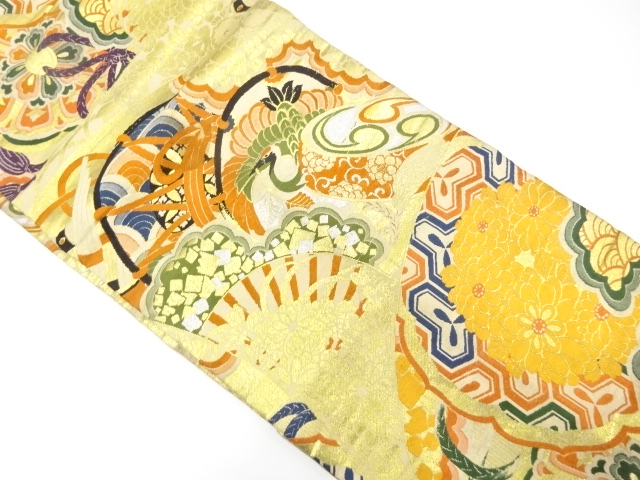 SALE!! JAPANESE KIMONO / ANTIQUE NAGOYA OBI / WOVEN CRANE