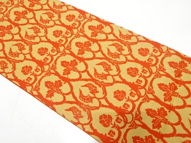 SALE!! JAPANESE KIMONO / ANTIQUE FUKURO OBI / SILK / CHIKUZEN HAKATA / WOVEN FLORAL SARASA