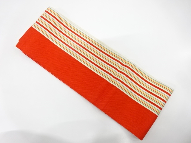 SALE!! JAPANESE HANHABA OBI / CHIKUZEN HAKATA / WOVEN STRIPE
