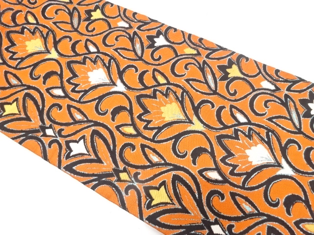 SALE!! JAPANESE KIMONO / ANTIQUE NAGOYA OBI / SILK / WOVEN FLORAL SARASA