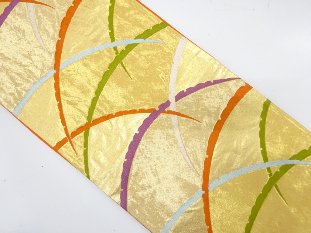 SALE!! JAPANESE KIMONO / ANTIQUE FUKURO OBI / SILK / WOVEN GRASS