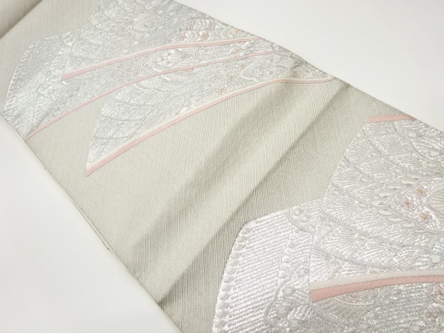 SALE!! JAPANESE KIMONO / VINTAGE FUKURO OBI / WOVEN ABSTRACT PEACOCK FEATHERS