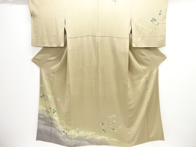 SALE!! JAPANESE KIMONO / HOMONGI / SILK / HAND PAINTED YUZEN / CHIRIMEN / IVY SEEDS