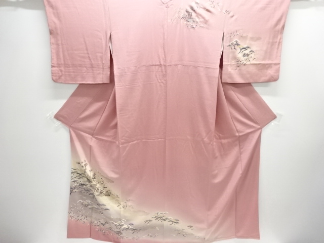 SALE!! JAPANESE KIMONO / HOMONGI / SILK / PINE & CRANES & MANDARIN DUCKS