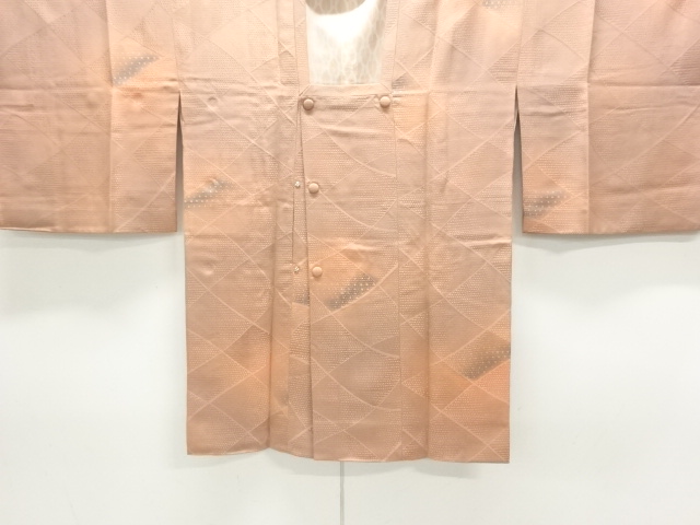 SALE!! JAPANESE KIMONO / MICHIYUKI COAT / SILK / WOVEN TASUKI LATTICES & ABSTRACT PATTERN