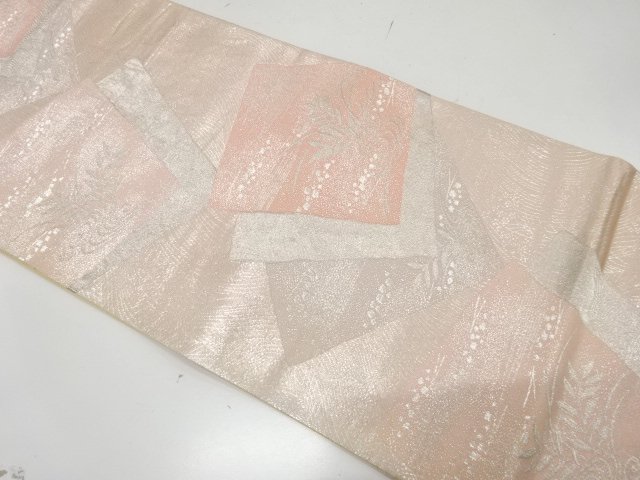 SALE!! JAPANESE KIMONO / ANTIQUE FUKURO OBI / SILK / WOVEN FLORAL PLANTS