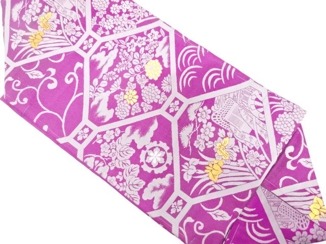 SALE!! JAPANESE KIMONO / ANTIQUE NAGOYA OBI / SILK / WOVEN PAULOWNIA