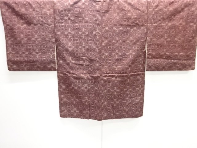 SALE!! JAPANESE HAORI / TSUMUGI / WOVEN RHOMBUS & FAMILY CREST