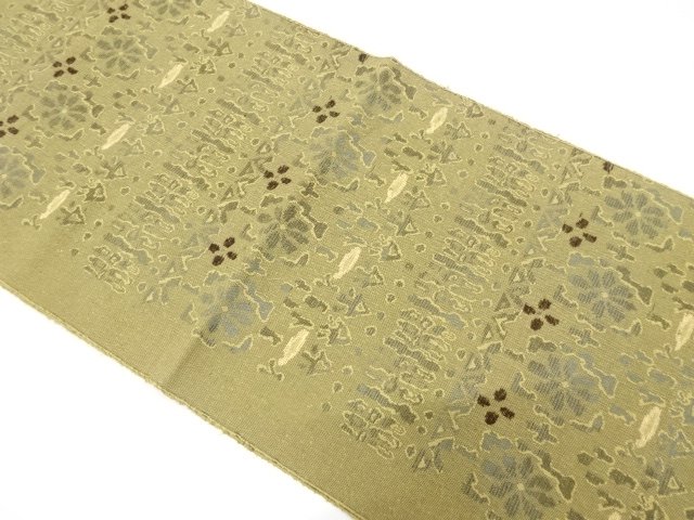 SALE!! JAPANESE KIMONO / ANTIQUE NAGOYA OBI / SILK / TSUMUGI / WOVEN FLORAL SARASA