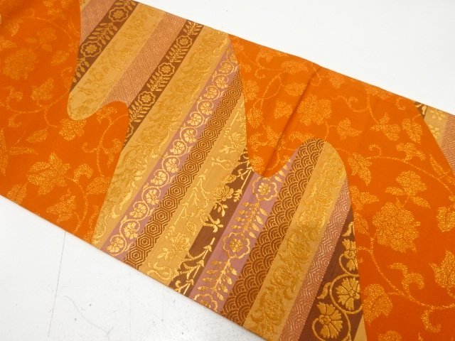 SALE!! JAPANESE FUKURO OBI / WOVEN FLORAL SARASA