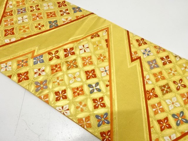 SALE!! Geometrical woven bag obi with floral cloisonne pattern