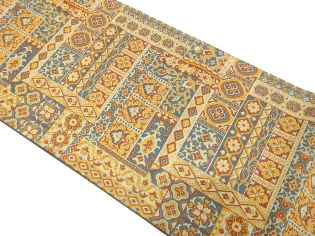 SALE!! JAPANESE FUKURO OBI / WOVEN FLORAL SARASA