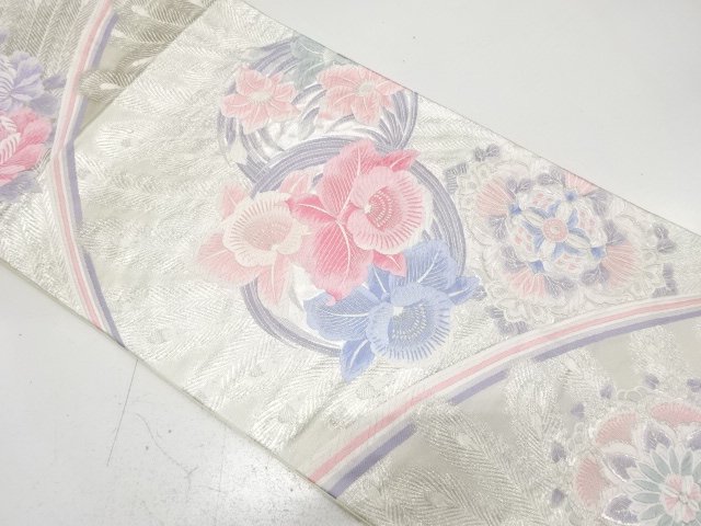 SALE!! JAPANESE FUKURO OBI / WOVEN FLOWER CREST