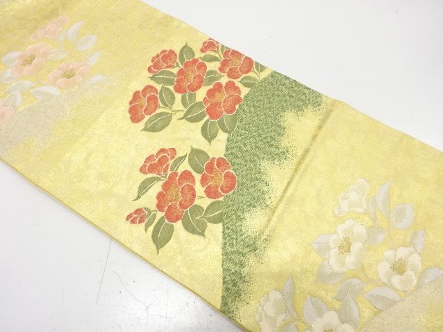 SALE!! JAPANESE FUKURO OBI / WOVEN CAMELLIA