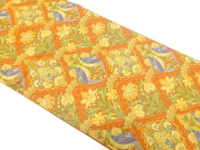 SALE!! JAPANESE FUKURO OBI / WOVEN FLORAL SARASA