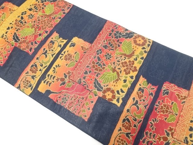 SALE!! JAPANESE FUKURO OBI / WOVEN FLOWER & BIRD