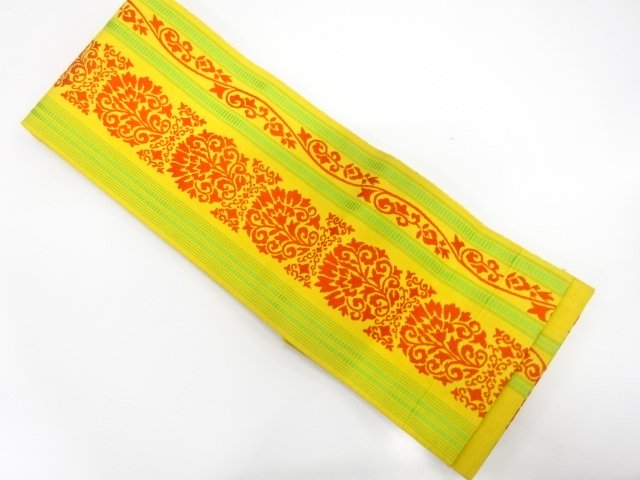 SALE!! JAPANESE HANHABA OBI / WOVEN FLORAL SARASA