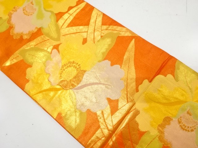 SALE!! JAPANESE KIMONO / FLOWER / GRASS PATTERN WEAVING FUKURO OBI