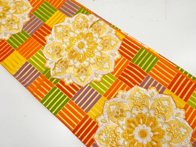 SALE!! JAPANESE KIMONO / HANA-MON PATTERN WEAVING FUKURO OBI