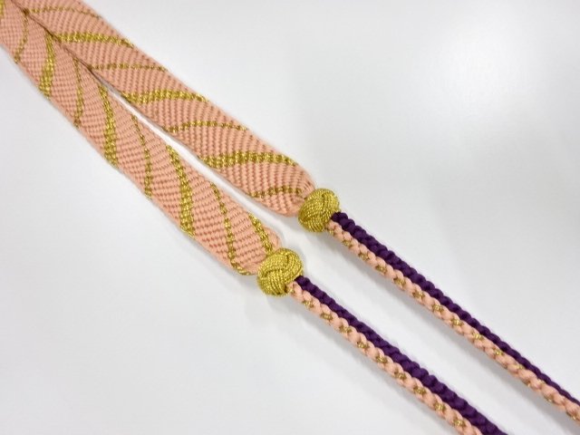 SALE!! JAPANESE KIMONO / ANTIQUE ANTIQUE HAND-TIED OBIJIME