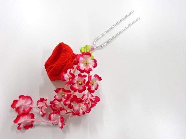 SALE!! JAPANESE KIMONO / ANTIQUE CHIRIMEN-ZAIKU HAIR ACCESSORY