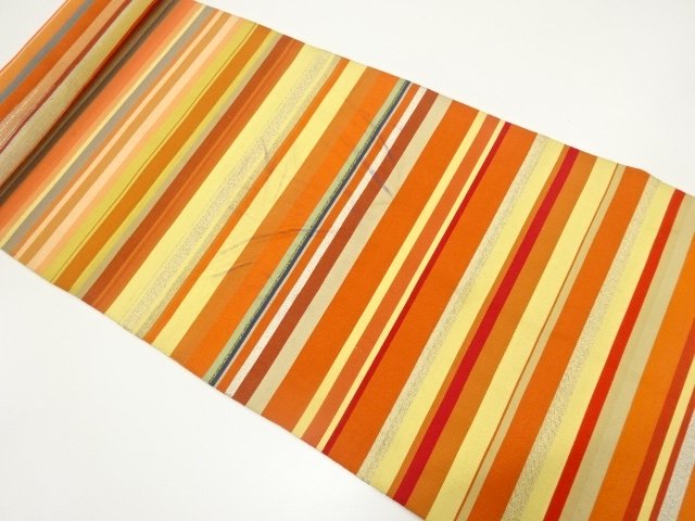 SALE!! JAPANESE KIMONO / ANTIQUE BELT / WOVEN / A HORIZONTAL TIERED PATTERN /