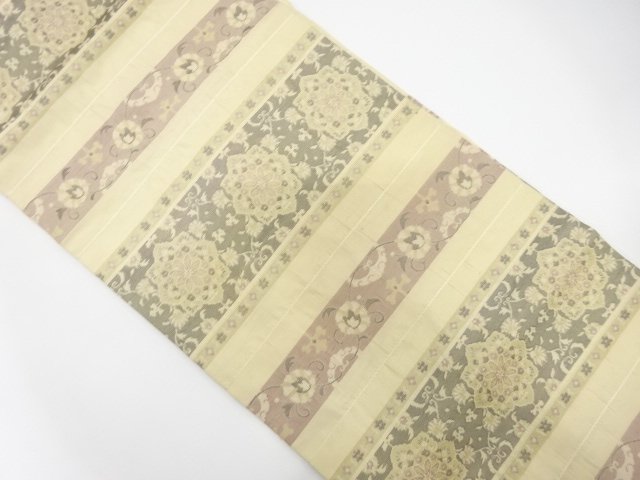 SALE!! JAPANESE NAGOYA OBI / WOVEN FLOWER CREST