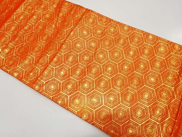 SALE!! JAPANESE KIMONO / ANTIQUE OVERLAPPING TORTOISE SHELL PATTERN WOVEN ALL