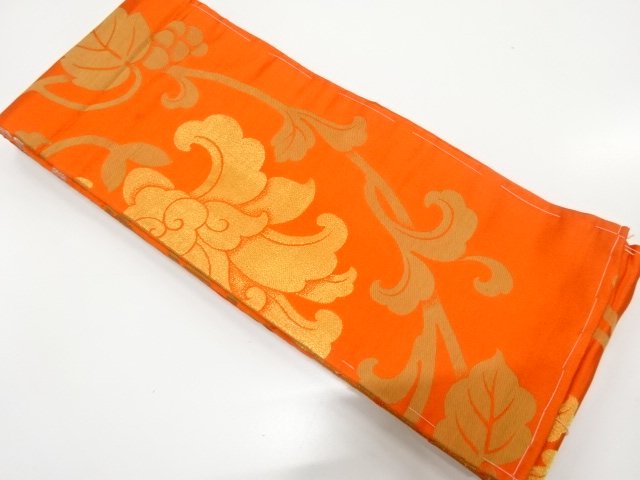 SALE!! JAPANESE KIMONO / ANTIQUE HANHABA OBI / SILK / WOVEN FLOWER ARABESQUE