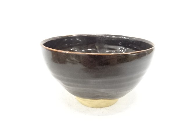 SALE!! JAPANESE COLLECTIBLE / BLACK GLAZED TEA BOWL / PROTECTIVE BOX / SHUNBU
