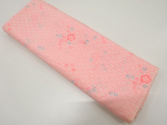 SALE!! JAPANESE KIMONO / ANTIQUE PLUM TREE PATTERN / BLUE OCEAN WAVES JUBAN-J